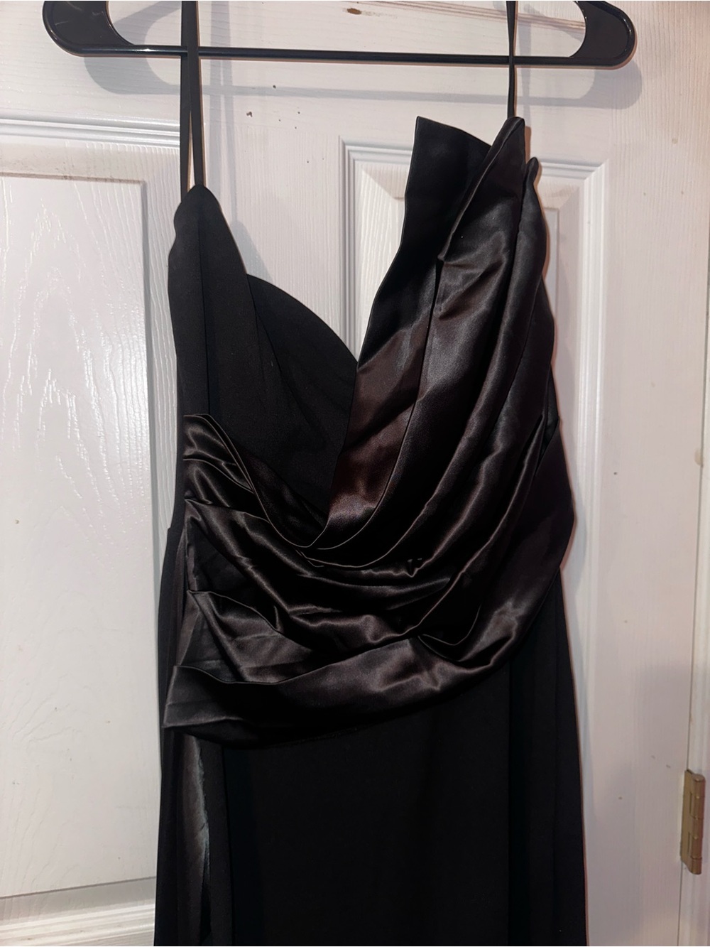 Fashion Nova Strapless Black Satin-Accent Mermaid Gown - Picture 4 of 4